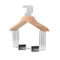 45 CM Wooden Pant Hanger Wooden Suit Hangers with Steel Clips and Hooks Natural Wood Collection Skirt Hangers
