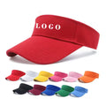 Summer Outdoor Sun Protection Visor Hats-Adults 8cm Brim-Custom Logo Digital Printing Gold Copper Buckle for Sports Team