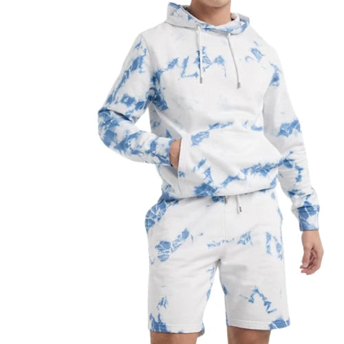 Custom Logo Men's Spandex/Polyester Sportswear Hoodies Shorts Set Breathable Seamless Lightweight Short Sleeves Plus Size Summer