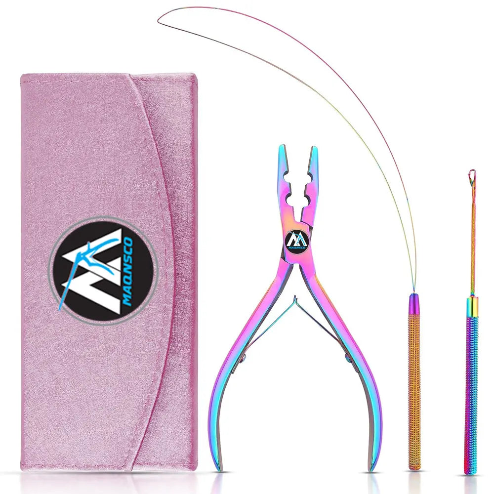 Beauty & Crafts Micro Links Hair Extensions Kit with Stainless Steel Beads Plier Essential Hair Extension Tools
