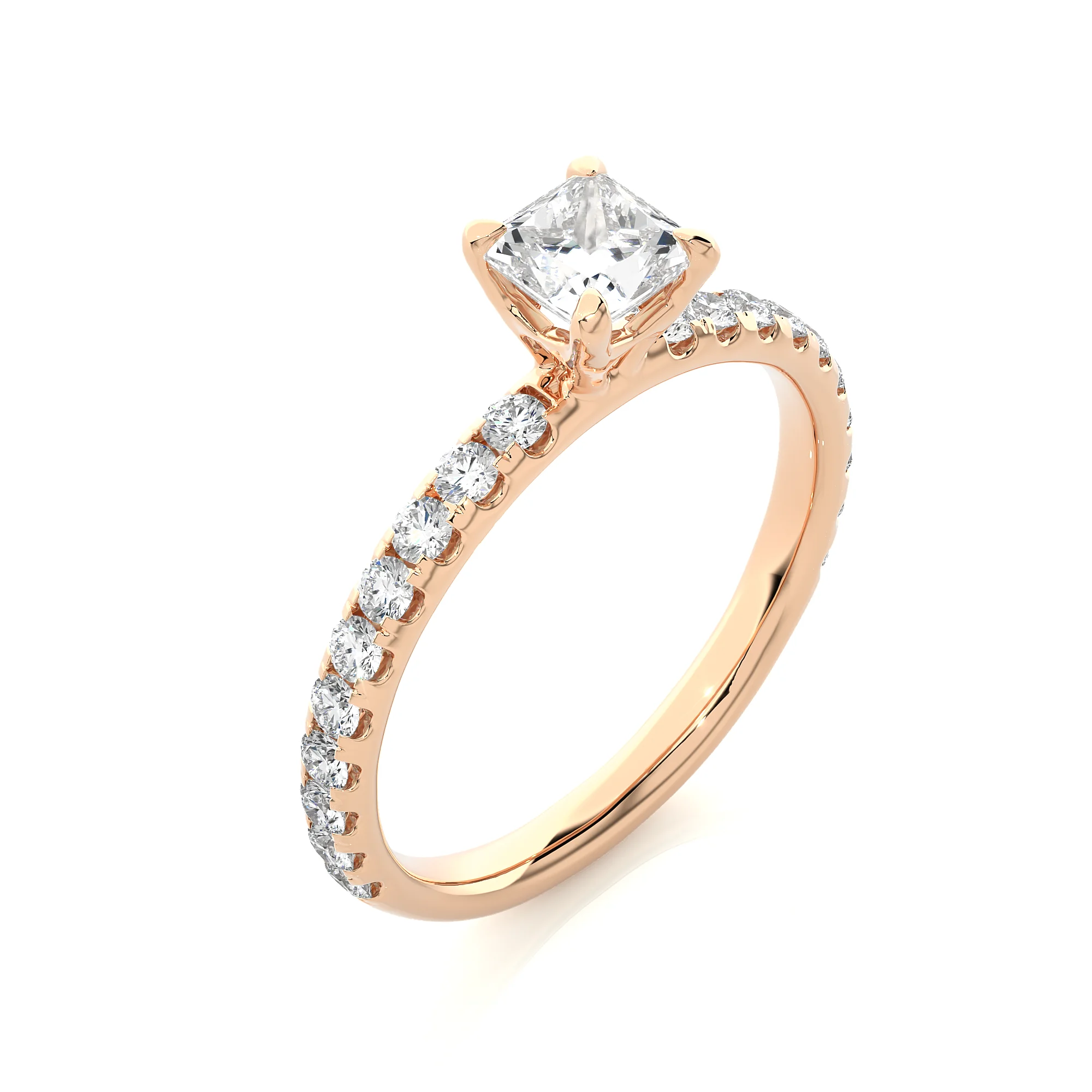 Lab Grown Diamond Engagement Ring 1.01ct Round Brilliant Cut IGI Certified Rose Gold Wedding Gift Classic Fine Christian Jewelry