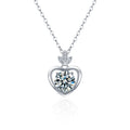 XMZ076 Fashion 925 Sterling Silver CZ 1Ct Moissanite  Love Heart Pendant Necklace Women Wedding Engagement Fine Jewelry Gift