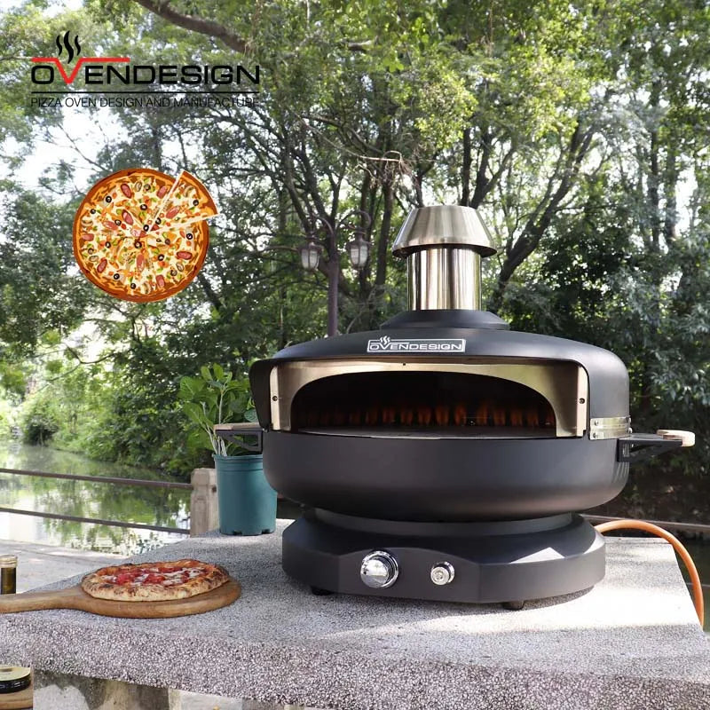 Professional Grade 18 Inch Modern Freestanding Outdoor Gas Pizza Oven-New Technology with Even Heat Distribution