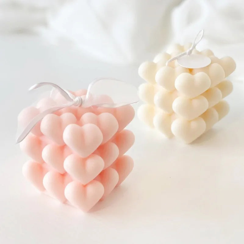 Aesthetic Decorative Love Wax I Heart Bubble Candle Mould Heart Bubble Candle Silicone Mold for Wedding Favor MegaBDM