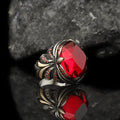 Azuris VALKH1913 Hot New 925 Sterling Silver Men's Ring Ottoman Style with Natural Stone Turkey Sale