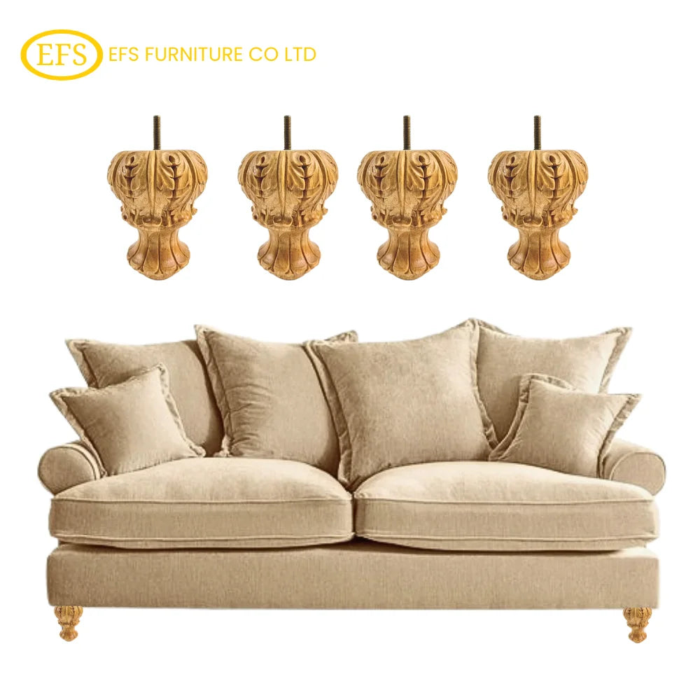 Modern Custom Solid Rubberwood Sofa Legs Premium Quality Vietnam Export Black Finish Apartment Bedroom Dining Outdoor Table