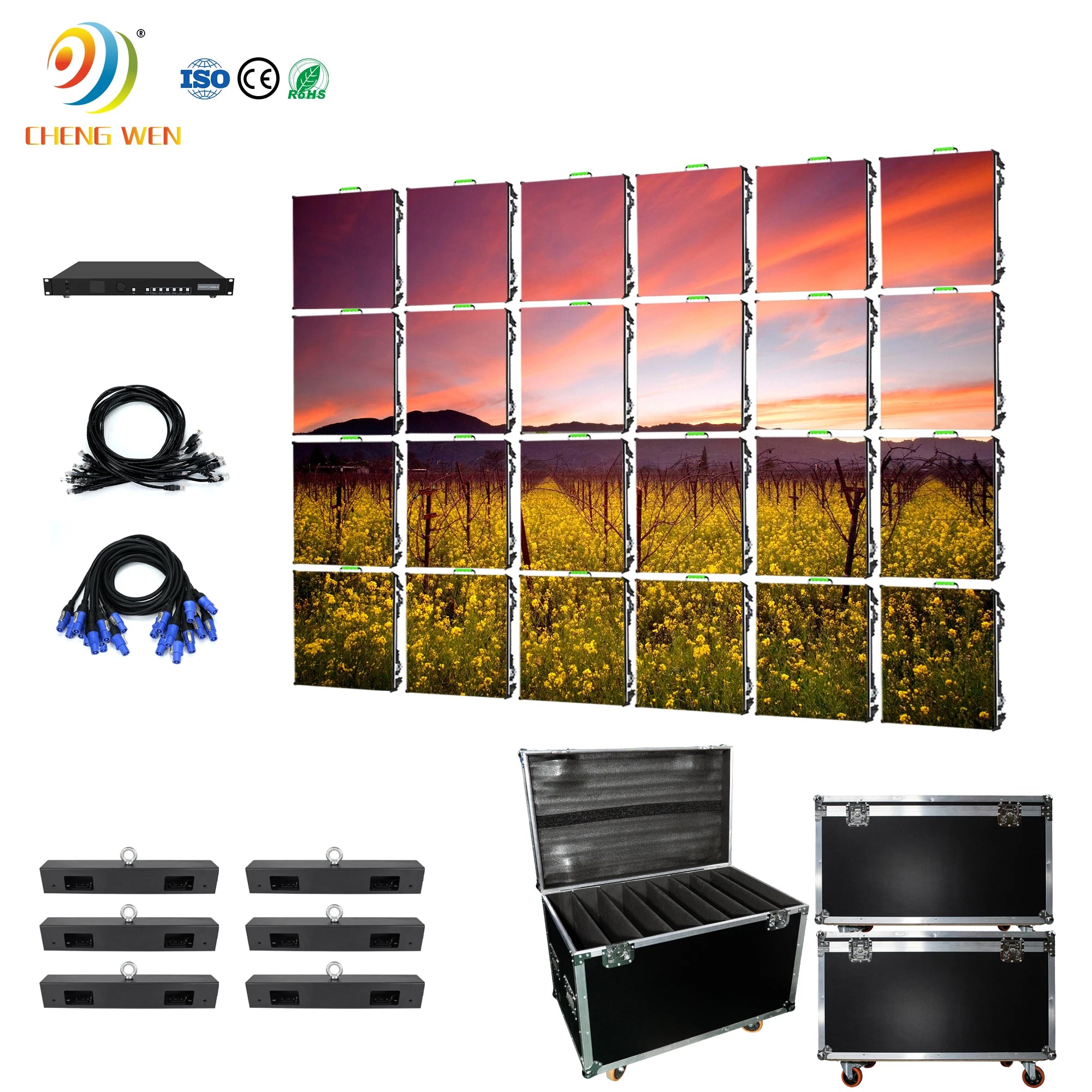 Newest Indoor Full Color Led Video Wall P2.6 P2.9 P3.9 P4.8 Rental Led Display Screen With 500X500 Aluminium Die Casting Cabinet