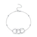 SL1660 S925 Sterling Silver Simple Joker Geometric Design Bracelet Women Ins Niche Design Elegant Silver Hand Gifts