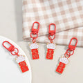 Fortune Cat Festive Text Blessing Words Cute Keychain Pendant Red New Year Holiday Hanging Ornament Small Gift Wholesale
