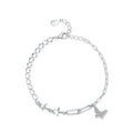 SL1665 Fine 925 Sterling Silver Irregular Link Chain Bracelet Butterfly Stars Adjustable Bracelet for Women Valentine's Day Gift