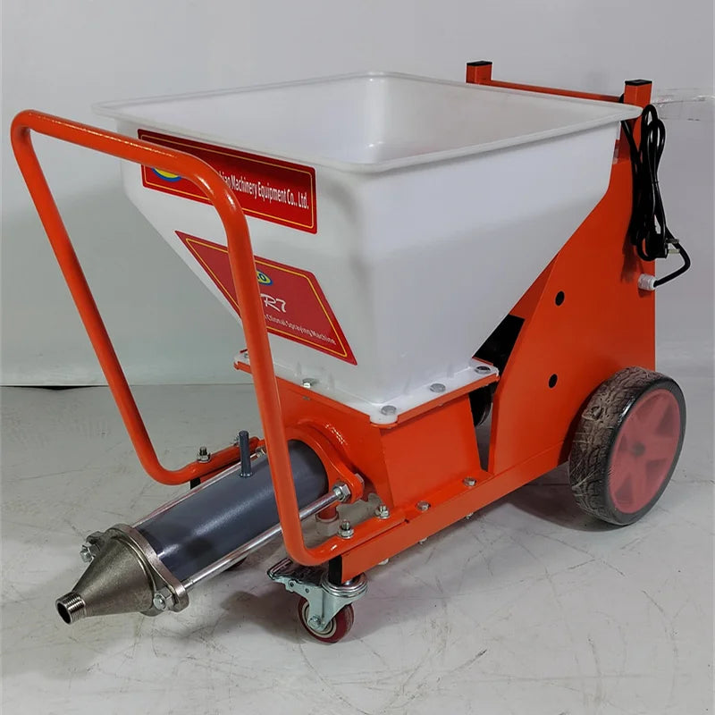 OBO R7 Mini Electric Automatic Mortar Plastering Machine 60L Hopper 3.0KW High Efficiency Multifunctional Gypsum Putty Engine