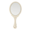 Skylark Retro European Lightweight Handheld Plastic Mirror-Large Single-Sided Oval Portable Multi-Use Makeup Mirror for