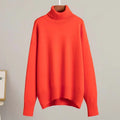 2025 Cross-Border Women's Solid Turtleneck Sweater - EU/US Autumn Winter Loose Pullover Knitwear-2