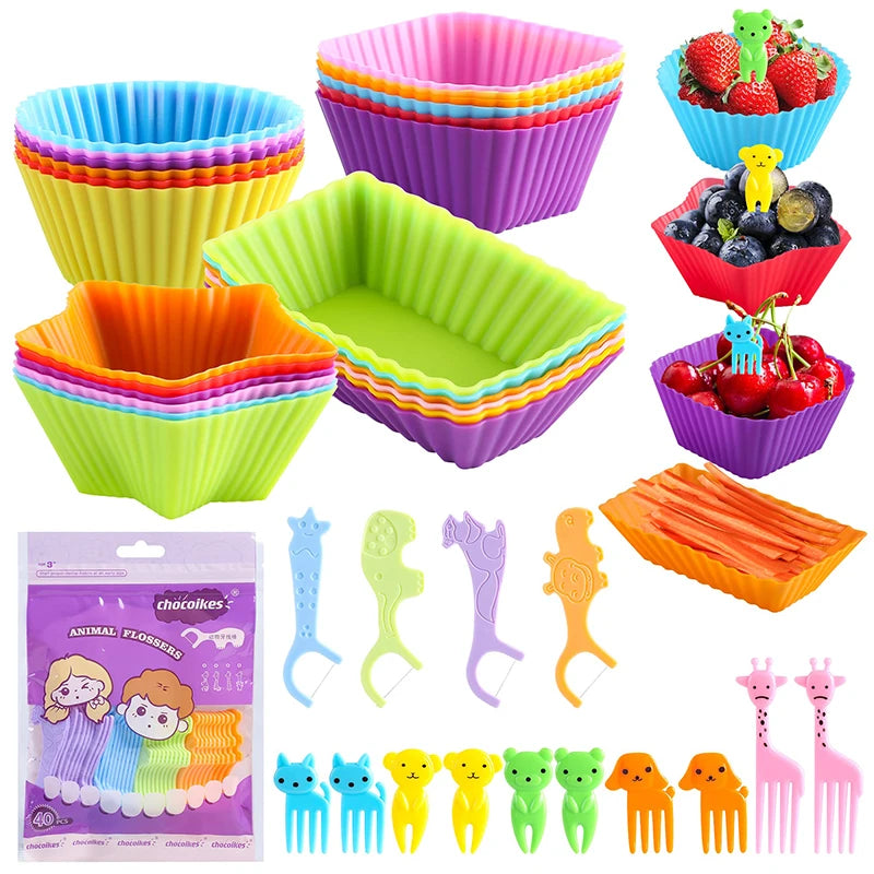Silicone Lunch Box Dividers Non-Toxic and BPA Free Dishwasher Safe Bento Box Accessories for Newborns
