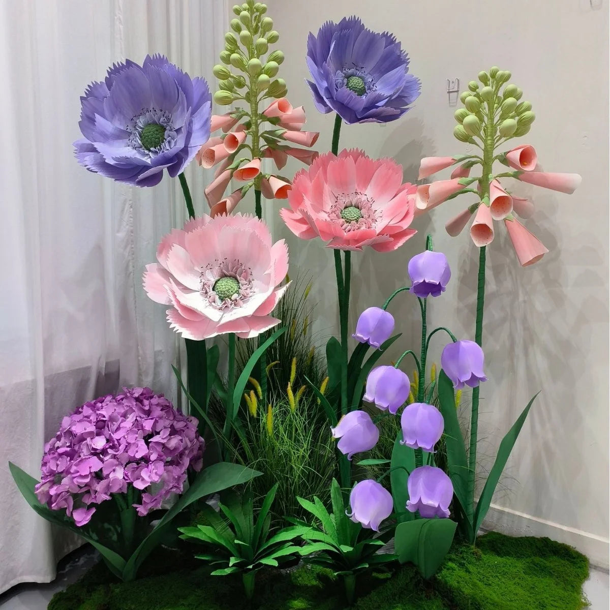 High-Definition Purple Giant Eva Flowers Commercial Space Scene Decoration Ornaments for Wedding Graduation Welcome Area