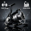 ODM OEM Spinning Reel Full Metal Body 15KG Drag Waterproof CNC Handle No Gap Professional Saltwater Fishing Reel Manufacturer