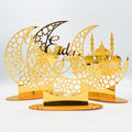 Nicro Custom Arabian Muslim Eid Mubarak Islamic Gift Ramadan Gold Led Acrylic Crafts Moon Holiday Ornaments Table Decoration