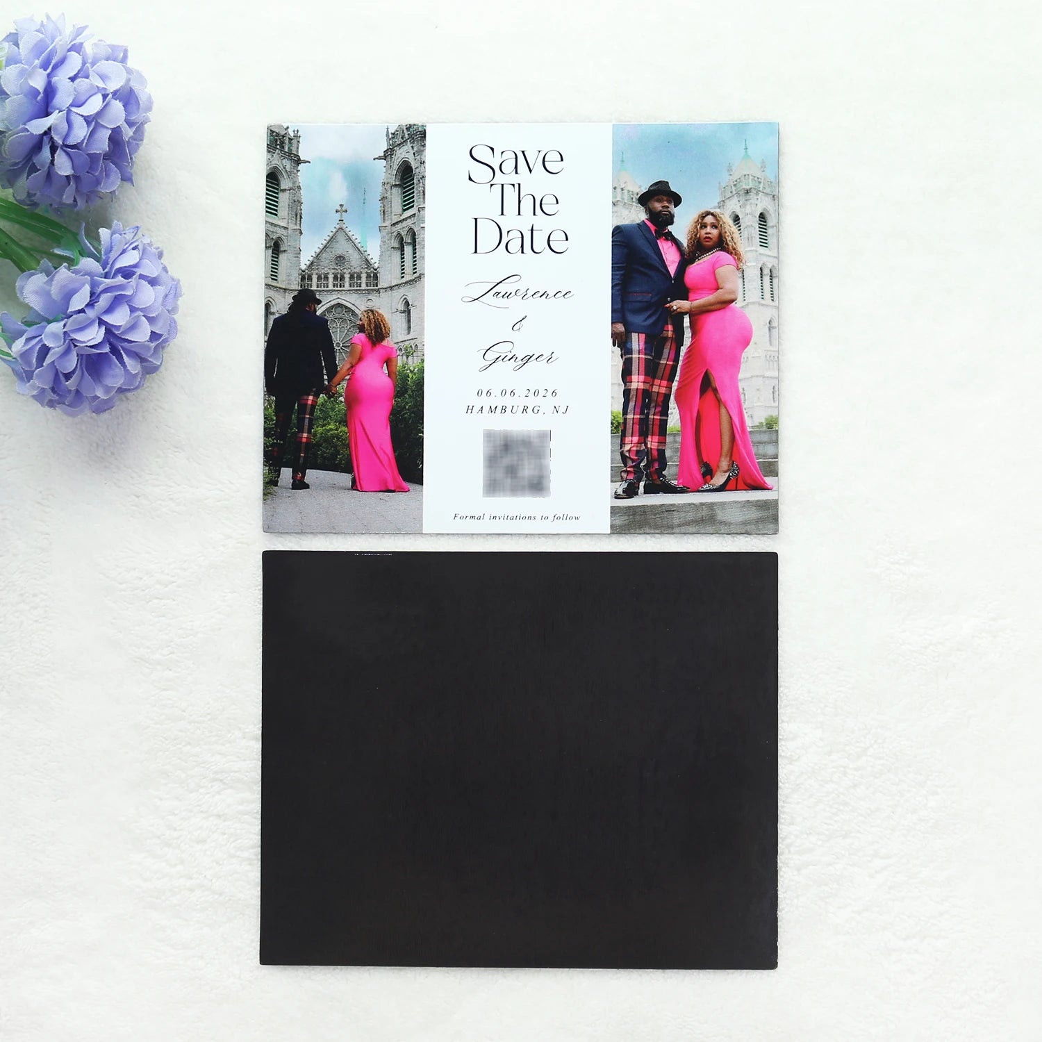 Custom Photo Wedding Save the Date Card Featuring Photos With Magnetic Back for Invitation