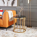 Modern Gold Luxury Marble&Glass Top Round Corner Tables Stainless Steel Frame Living Room Furniture