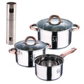 5-piece stainless steel cookware set (16 18 20) suitable for induction cooktops + Bergner Copper Oil and Vinegar Sprayer