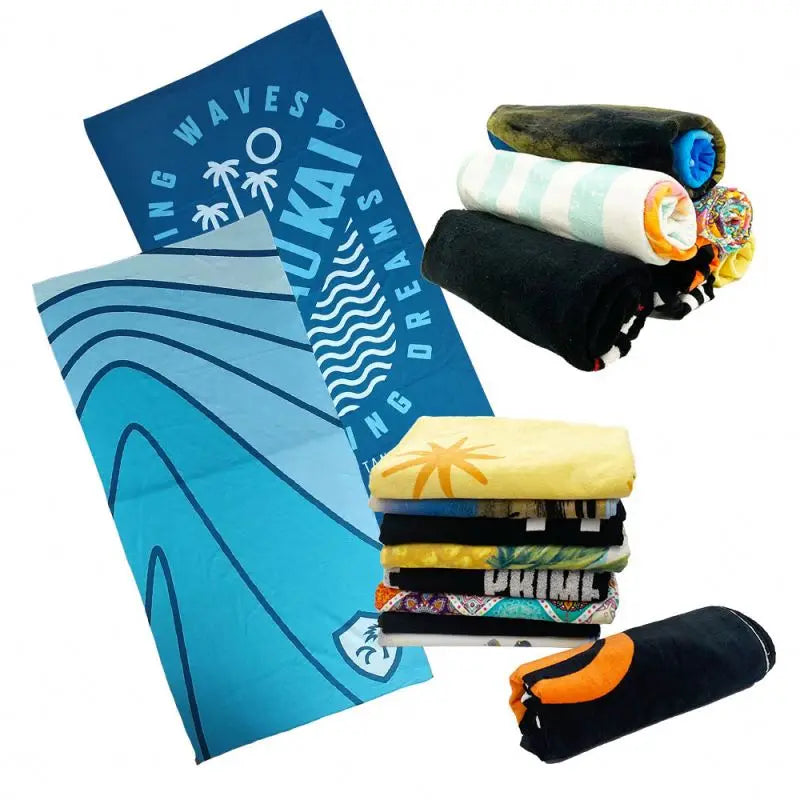 Digital Printed Personalized Beach Towel With Logo Beach Towels With Logo Custom Print Customized Beach Towel