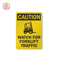 Caution for Forklift Sign; Pressed rust Aluminum; Durable Fade-resistant; Suitable for Warehouse Industrial; Yellow and Black