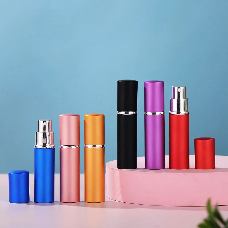 10ml Electroplated Aluminum Perfume Atomizer Mist Spray Bottle Portable Refillable Reusable Customizable Logo Via Silk Screen JX