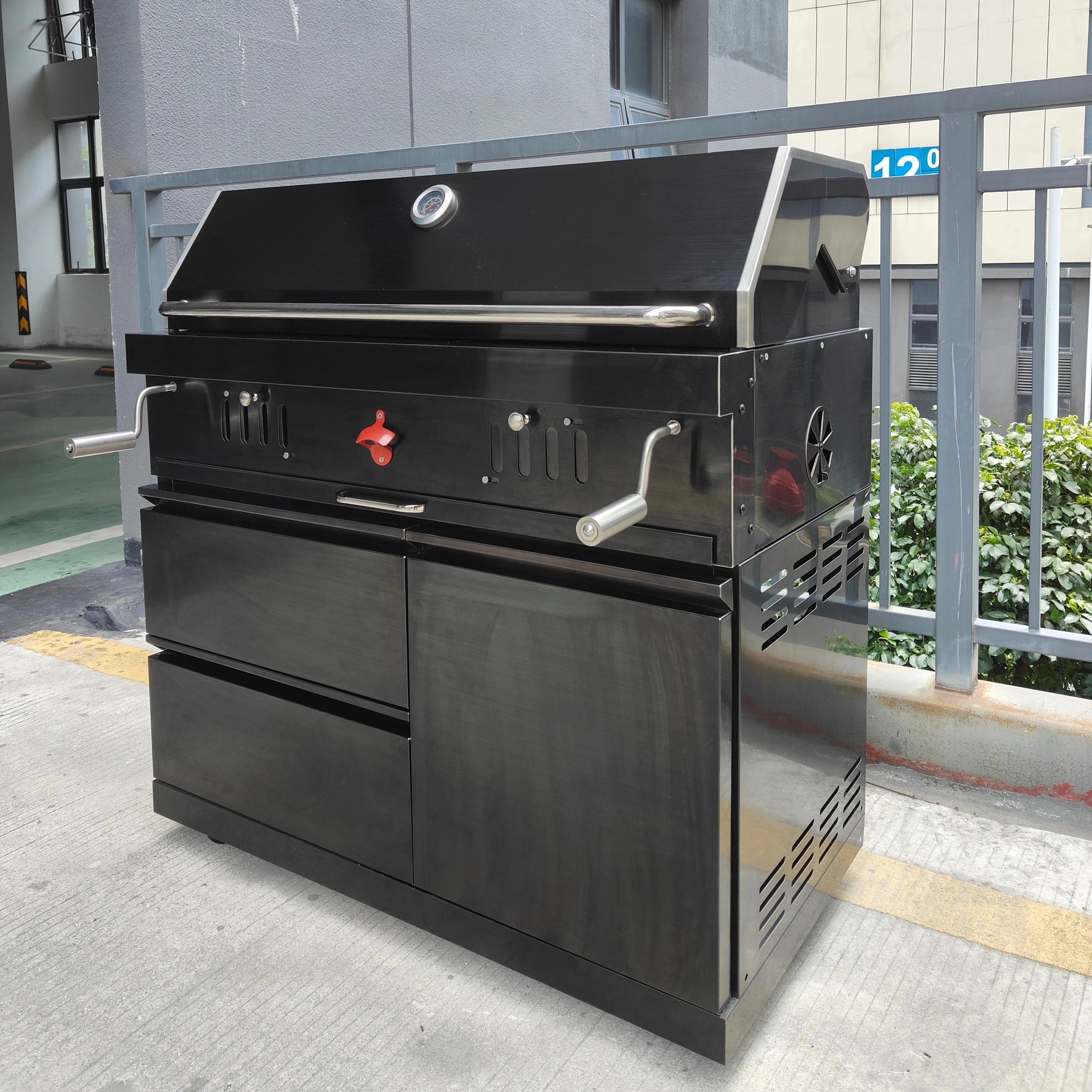 Extra Large Stainless Steel 304 Courtyard Charcoal BBQ Grill for Group Parties