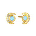 Nagosa Waterproof Fine Jewelry 18k 14k Gold Vermeil 925 Sterling Silver Opal Crescent Moon Stud Earrings for Daily