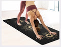 China Manufacturer Wholesale Gym Equipment Extra Thick Black Gold Printed PU Yoga Mat Cheap Yoga Mat