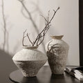 Antique White Ceramic Vase Wabi-Sabi Style Tabletop Transparent Glaze for Home Living Room Flower Decor Ornaments Wholesale MegaBDM