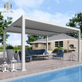 Premium-grade Aluminum Retractable Pergola for Patio Balcony 4x6m/3x6m Sizes LED Lighting Manual/Motorized Operation Sun