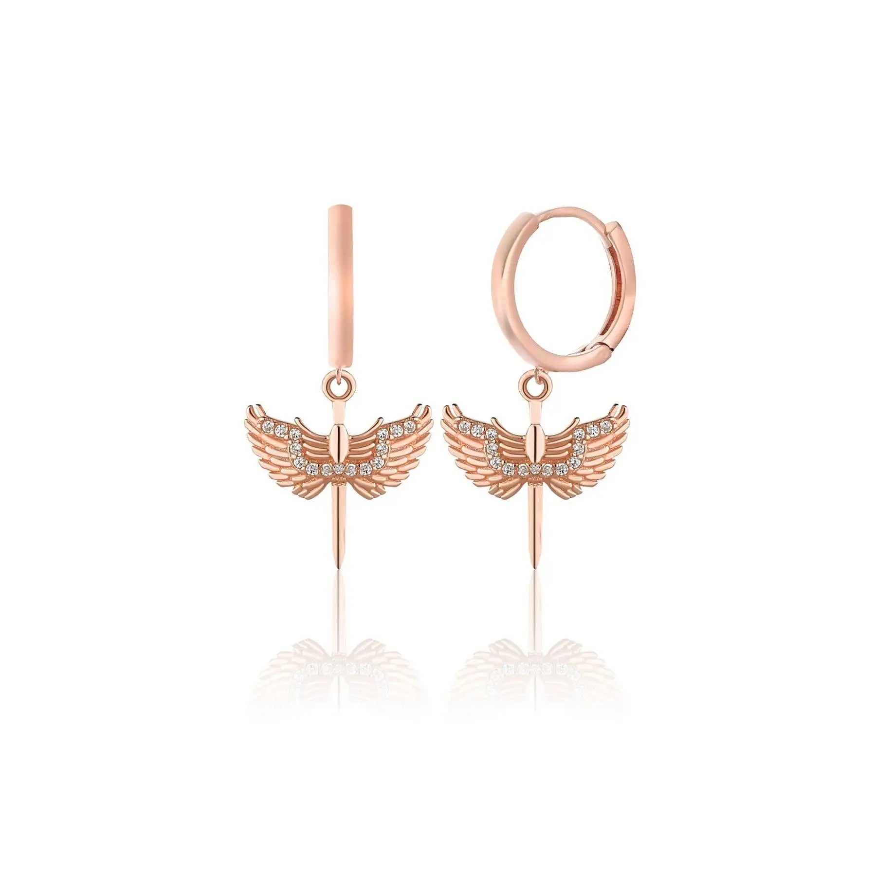 925 Sterling Silver Angel Sword Earrings From Turkey