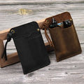 Premium Genuine Leather EDC Knife Holder Multiple-pocketed Tool Pouch Sleeve Functional Self-Defense Tool Stock Bag for Daily