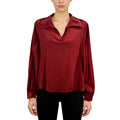 Good Quality Long Sleeves Simple Design Blouse Red Blouse and Skirt Viscose Blouse