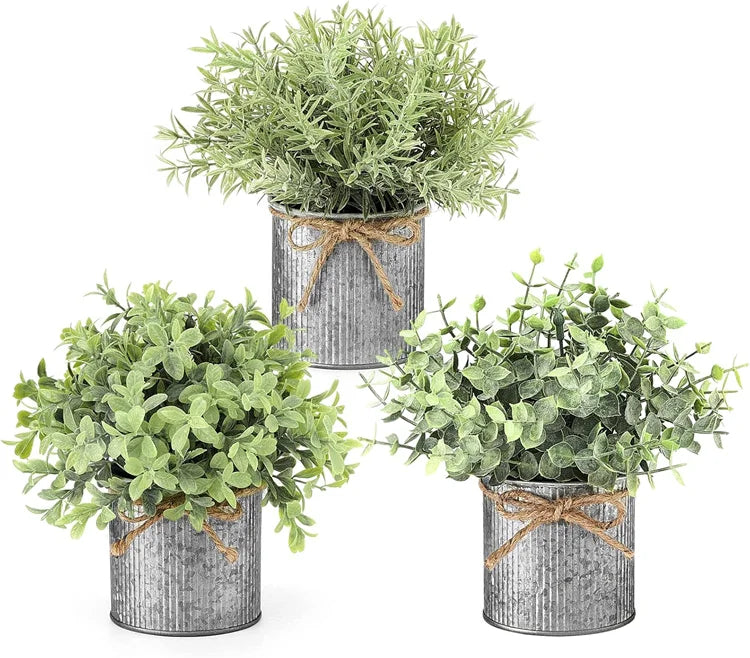 Small Artificial Plants in Farmhouse Style for Bathroom Shelf Table or Garden Decor MegaBDM