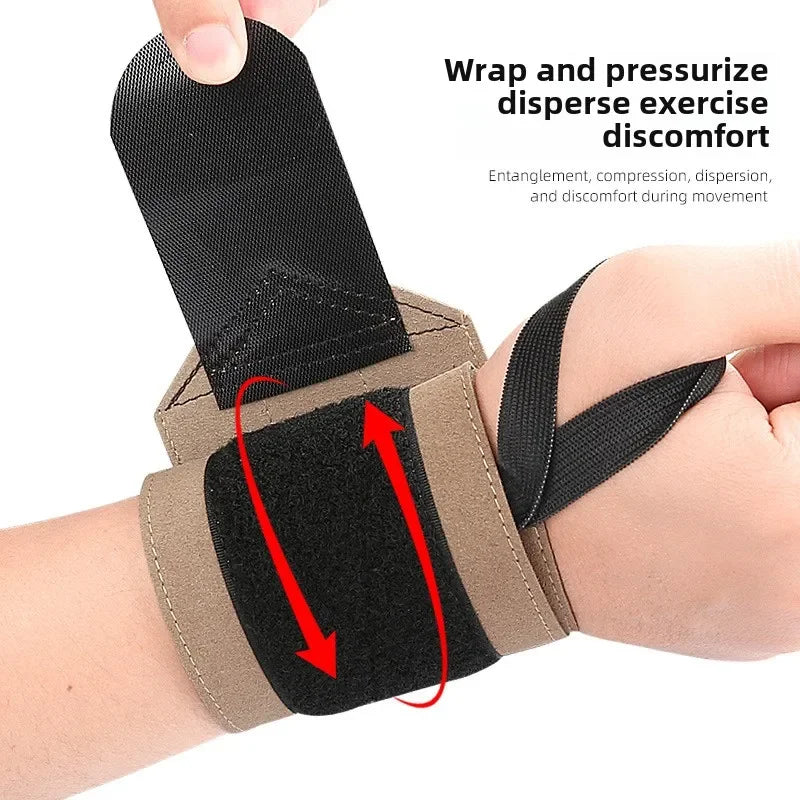 Unisex Microfiber Leather Wrist Strap -Compression Support for Weightlifting Deadlifts Grip Strength and Push-Ups