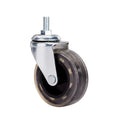2.5 Inch Steel Caster Wheels M8X15mm Threaded Stem Metric Size PVC Castors for Outdoor Living Room Warehouse Dining Kitchen