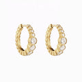 LOZRUNVE 18k Gold Plated Jewelry Custom 925 Silver Classic Bezel Graduating Zircon Huggie Hoop Earring
