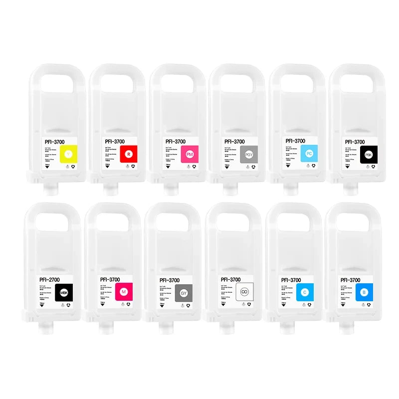 InkLab PFI-2700 11 Colors 700ML Empty Pigment for Cartridge with Chip Compatible for Image prografGP2000/GP4000 Printers MegaBDM