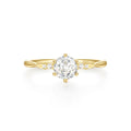 Aimgal Fine Jewelry Tarnish Free S925 Sterling Silver Stackable Ring Six-prong Diamond 5A Zirconia Trendy Party Anniversary