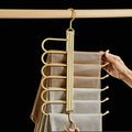 6-Layer Rotatable Collapsible Clothes Hanger Durable Aluminum Alloy Wardrobe Storage Solution for Bathroom & Kitchen
