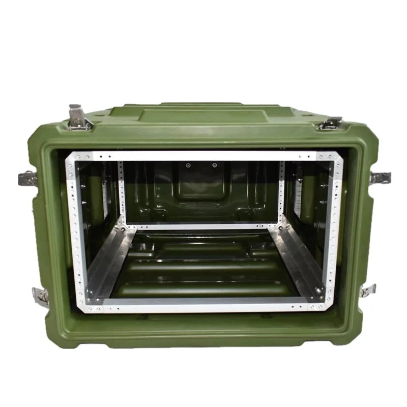 Waterproof Shockproof IP65 Rotomolding Hard Plastic 8U Rack Mount Case Aluminum Alloy Lining OEM ODM Customizable for Camping