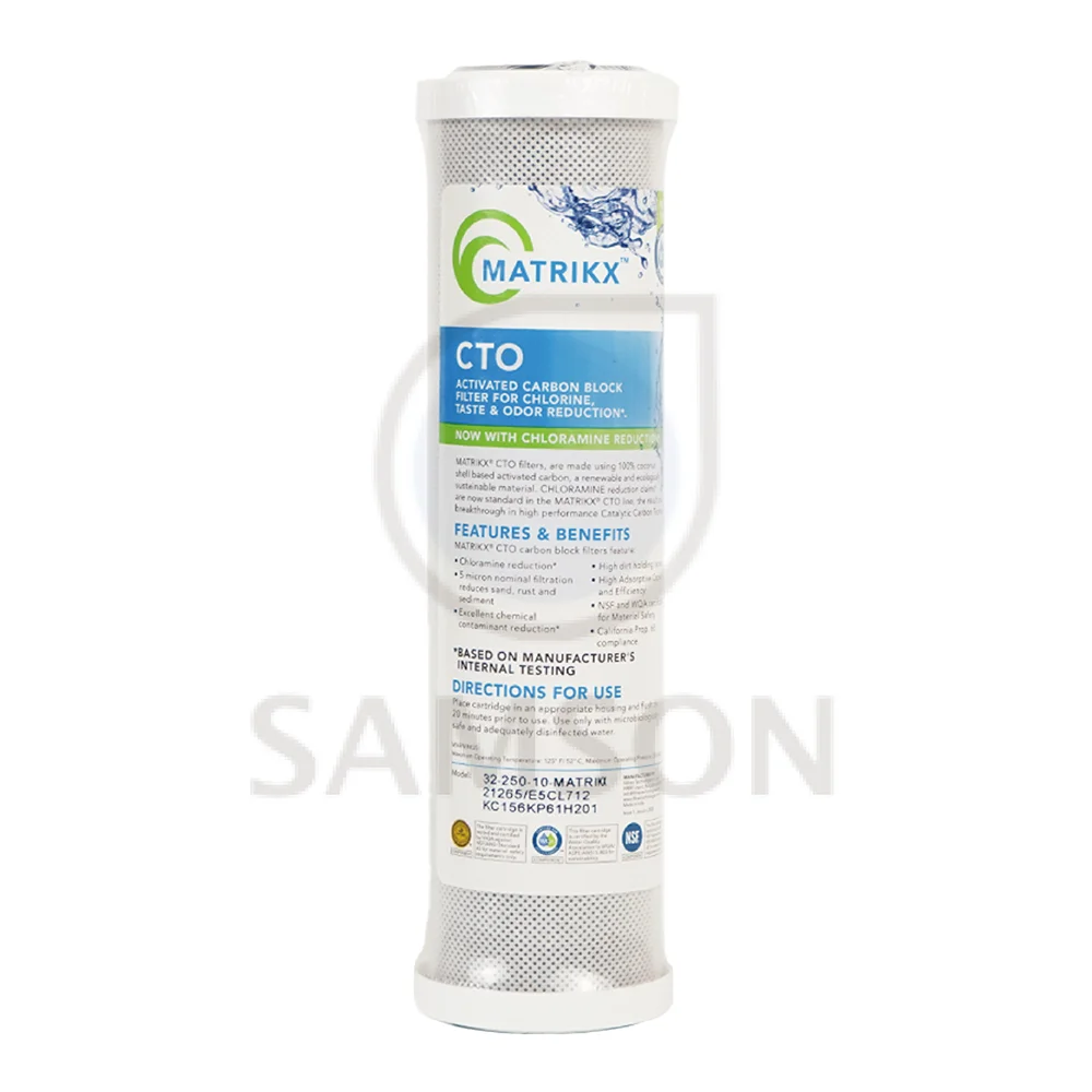 32-250-10-MATRIKX CTO 5 5 Activated Carbon Block Filter Household Chloramine Chlorine Taste Odor Reduction NSF Certified 12000