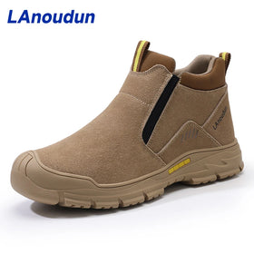 LAnoudun Welder Series Safety Shoes Faux Suede and Microfiber Upper European Standard Steel Toe Safety Work Boots