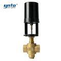 DN25 HVAC 24V Electric Linear Actuator 2-Way Control Brass Valves Shutoff for Water Ethylene Glycol Solutions OEM Customizable