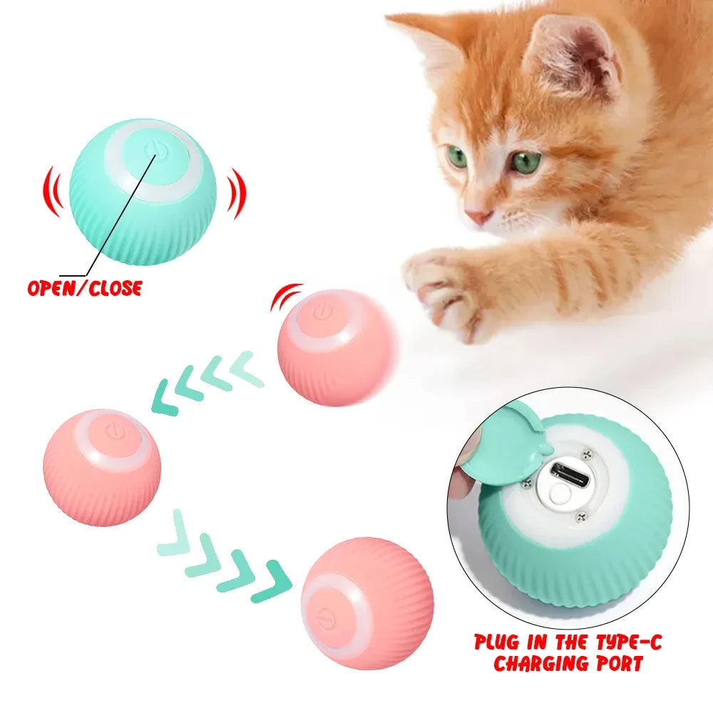 Hot Sale Smart Cat Toys Interactive Smart Cat Balls Automatic Rolling Ball Electric Toys for Cat Pet