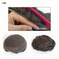 Brown Color Natural Hairline Full Bleached Knots Swiss Lace All Human Remy Hair Men Toupee