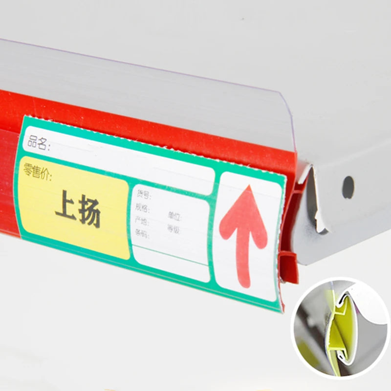 Hookei Supermarket PVC Plastic Sign Grip Strip Adhesive Sign Grip for Retail Store Shelf Talker