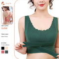 Women's Push-Up Wire-Free Seamless Plus Size Bras Lace Button Cross Back Full Coverage Comfortable Adult Everyday Breathable